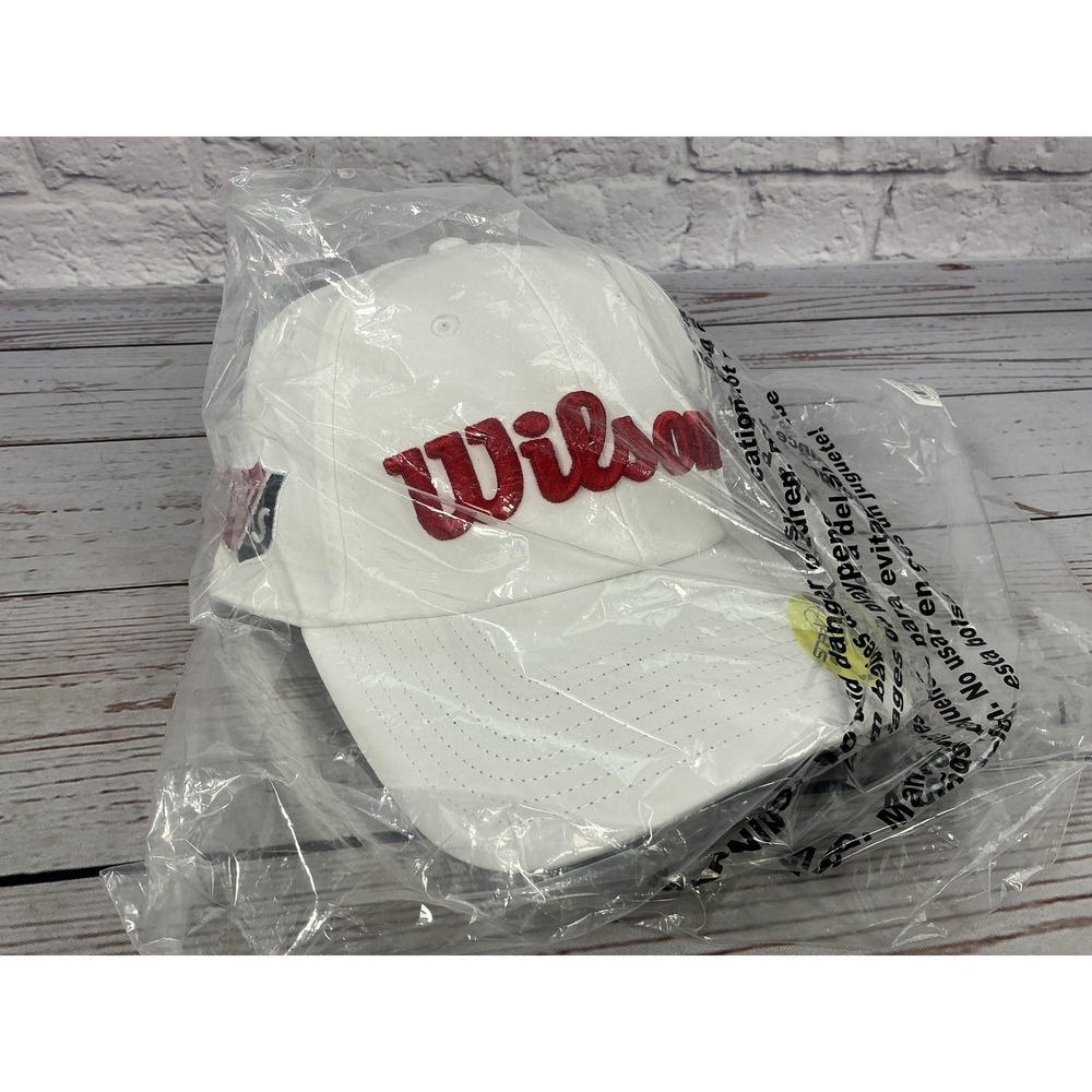 Wilson Pro Tour Performance Snapback Hat White Red Moisture Wicking W/S